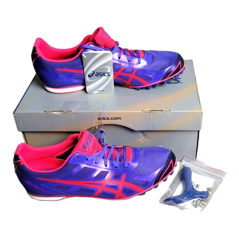 **NWT**‎ ASICS Track Hyper-ROCKET Girl Hot Punch/Purple Spike/Cleat Shoes